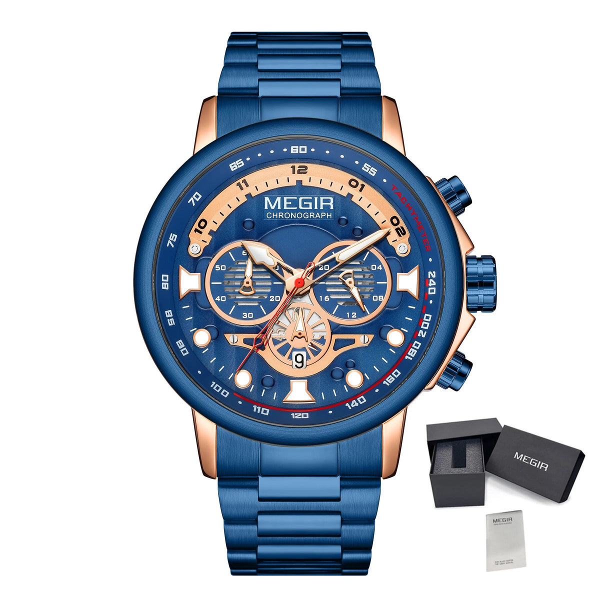 Titan – Grande montre chronographe homme, bracelet acier