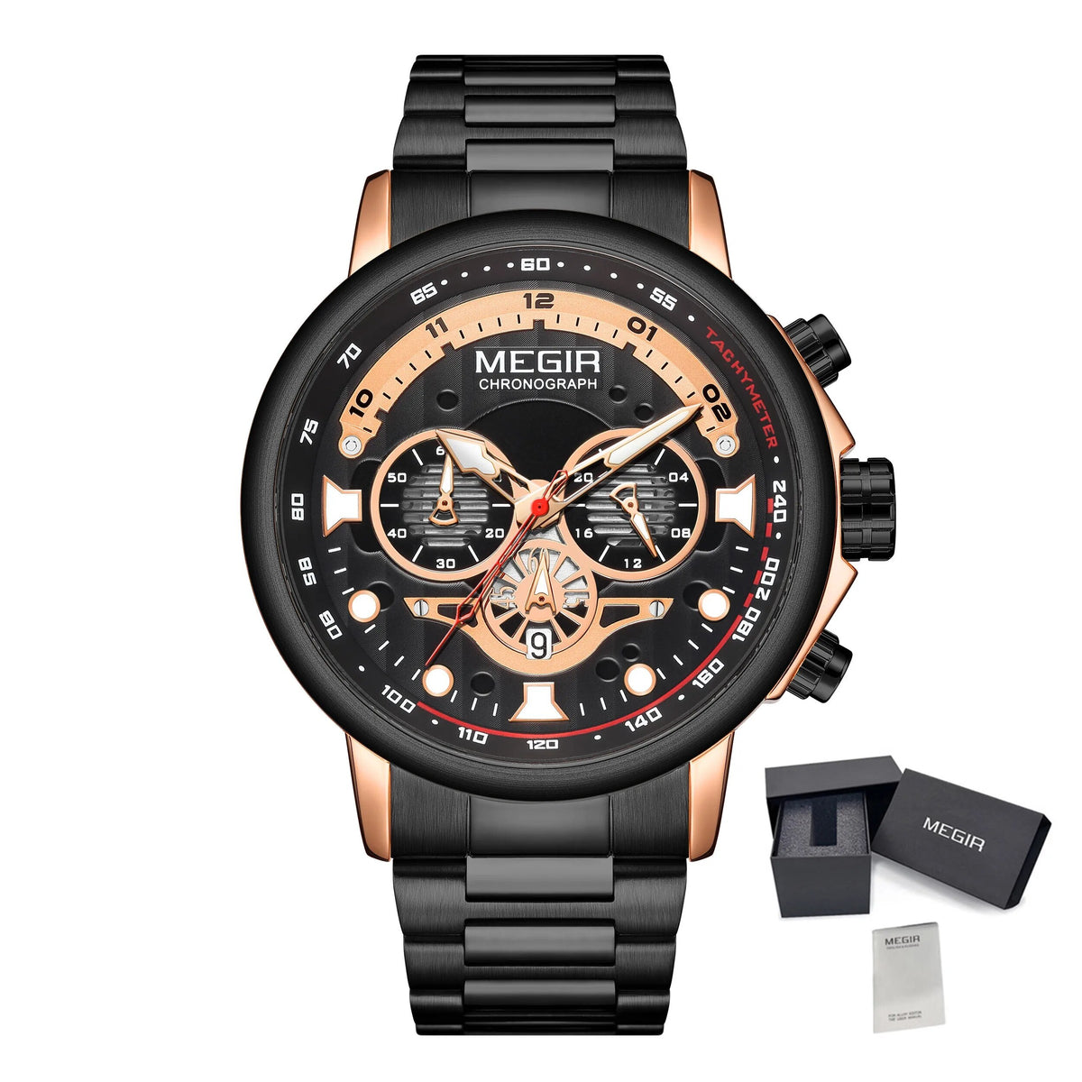 Titan – Grande montre chronographe homme, bracelet acier