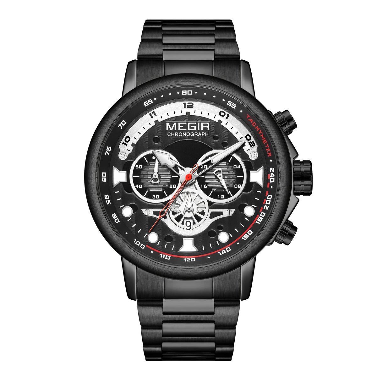 Titan – Grande montre chronographe homme, bracelet acier