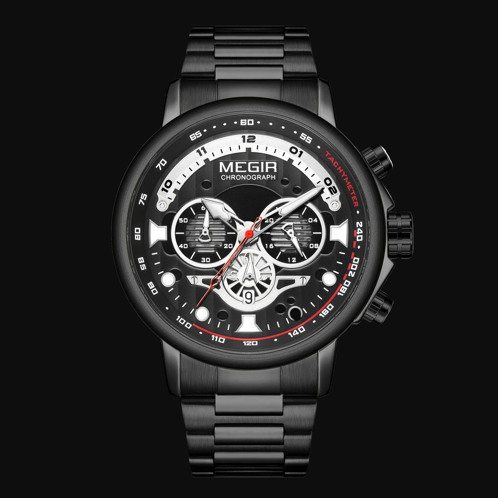 Titan – Grande montre chronographe homme, bracelet acier