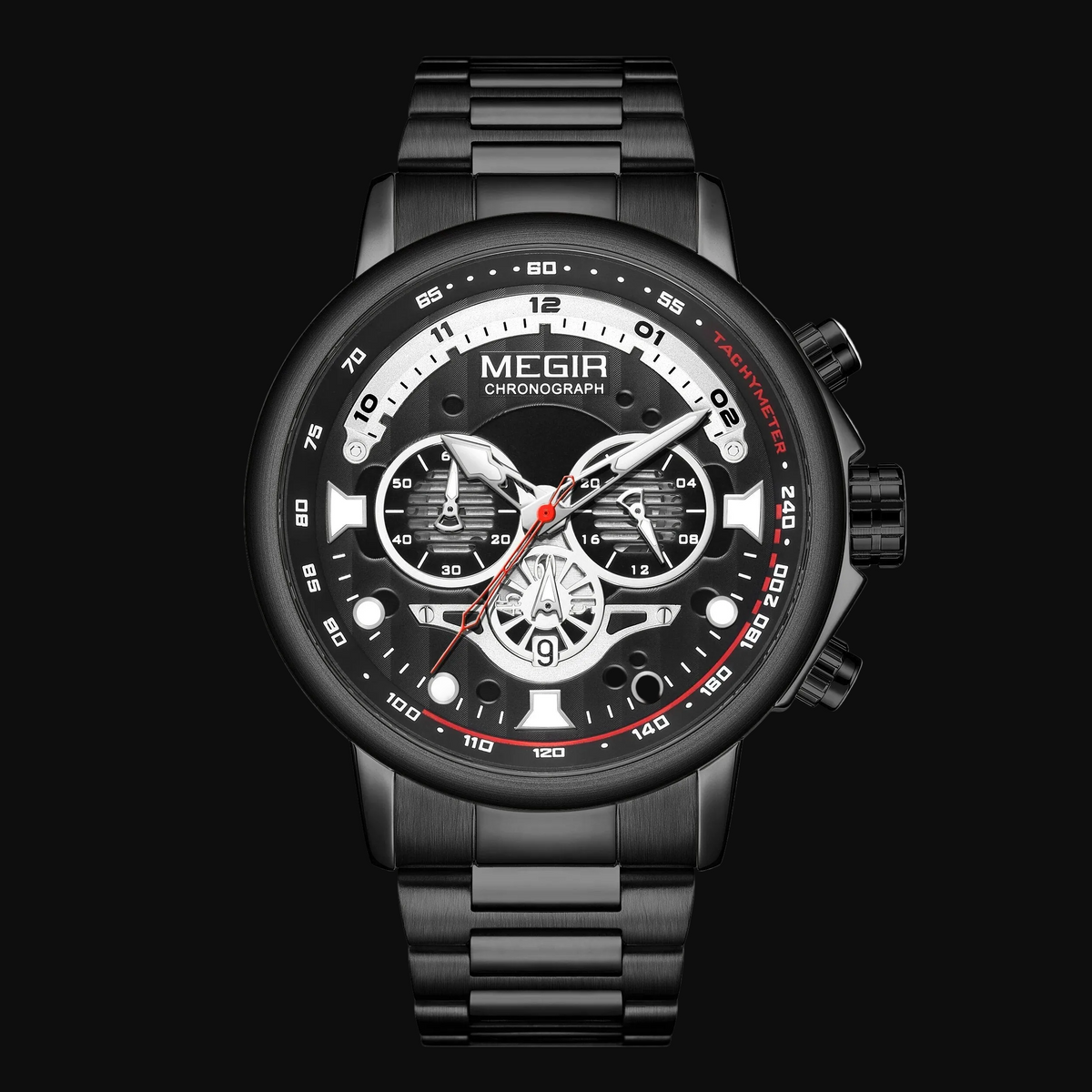 Titan – Grande montre chronographe homme, bracelet acier