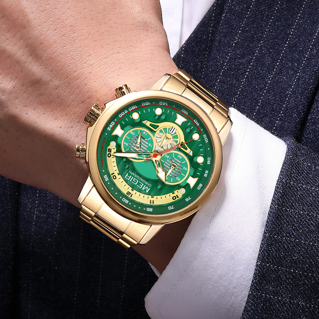 Titan – Grande montre chronographe homme, bracelet acier