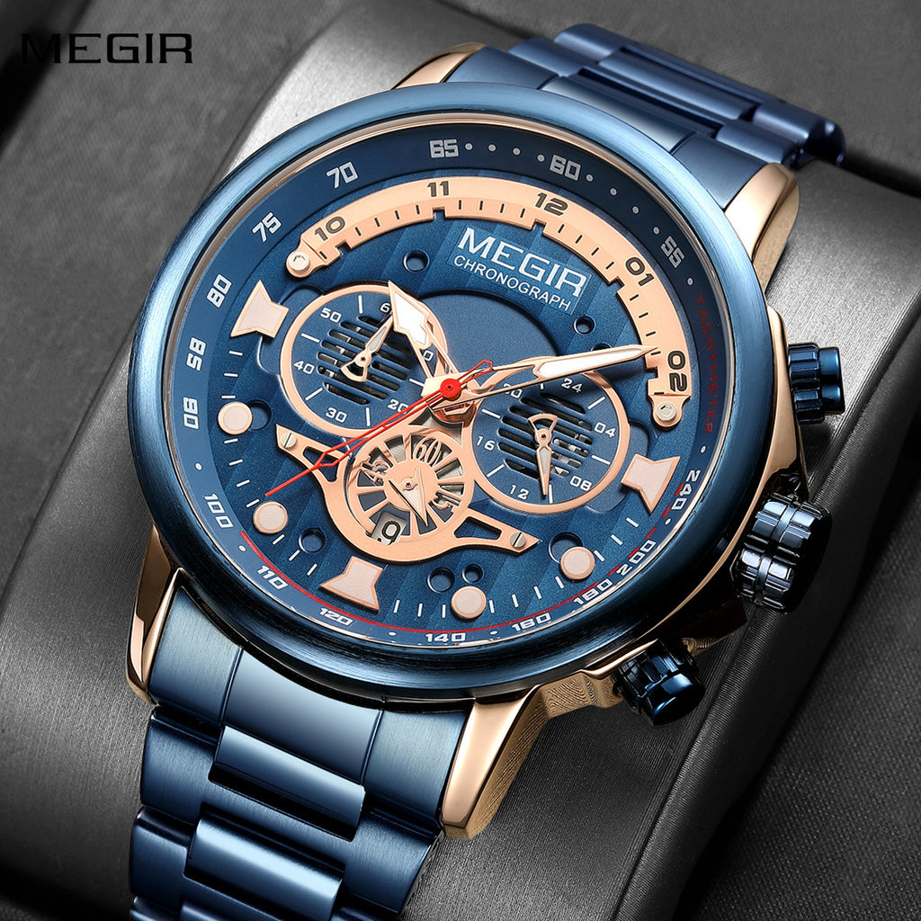 Titan – Grande montre chronographe homme, bracelet acier