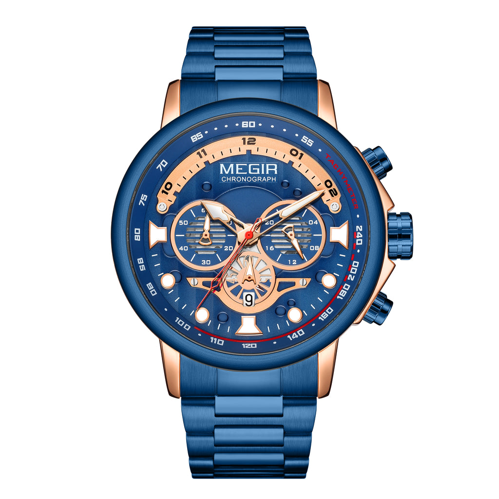 Titan – Grande montre chronographe homme, bracelet acier