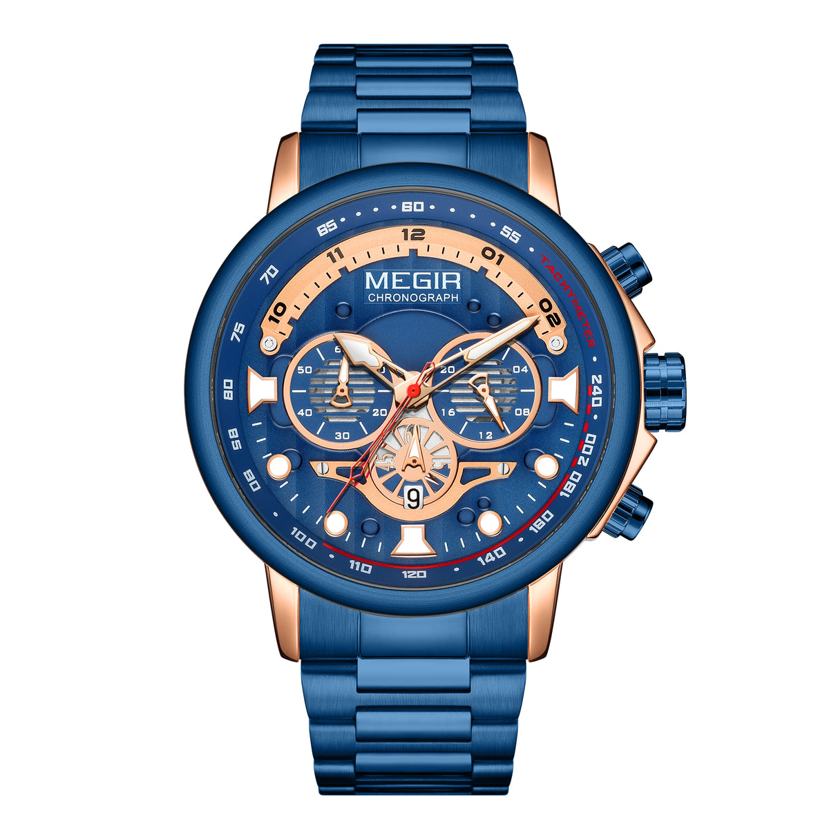 Titan – Grande montre chronographe homme, bracelet acier