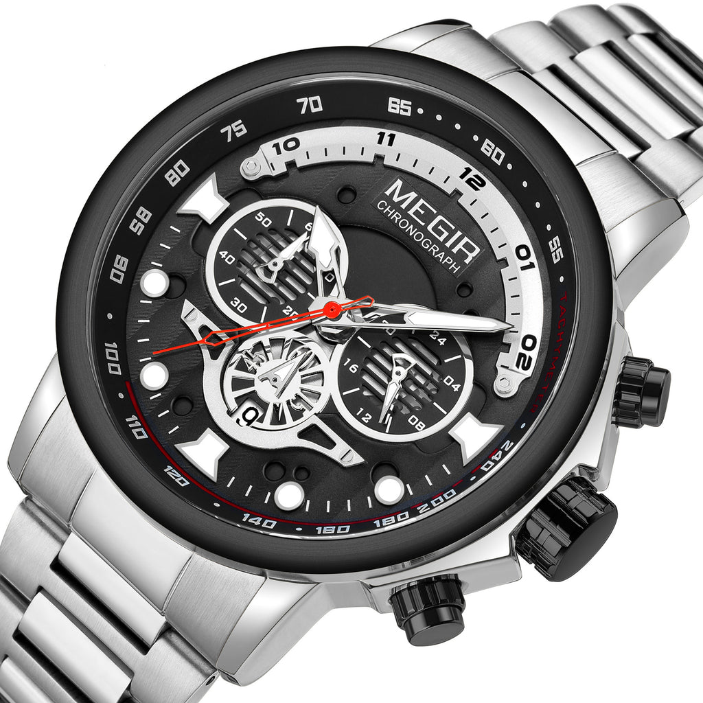 Titan – Grande montre chronographe homme, bracelet acier