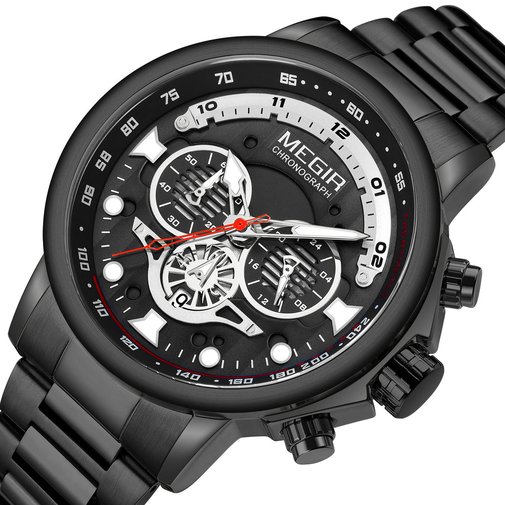 Titan – Grande montre chronographe homme, bracelet acier
