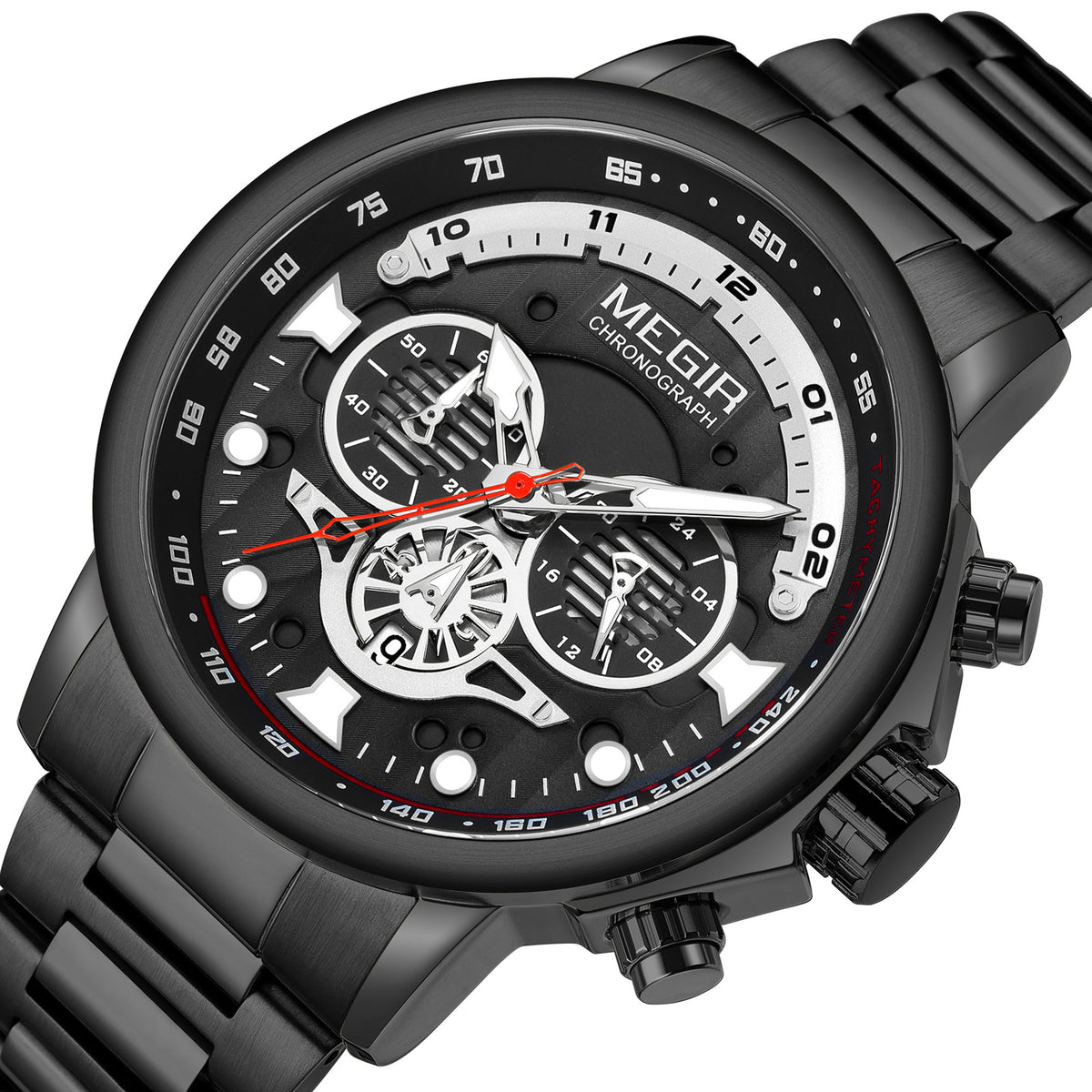 Titan – Grande montre chronographe homme, bracelet acier