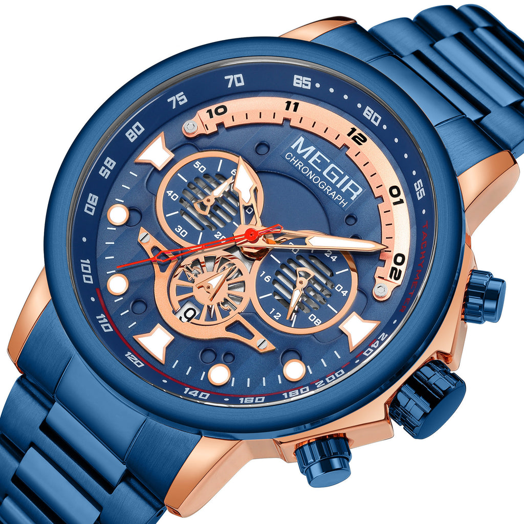 Titan – Grande montre chronographe homme, bracelet acier