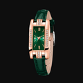 Émeraude – Coffret montre femme rectangulaire et bijoux
