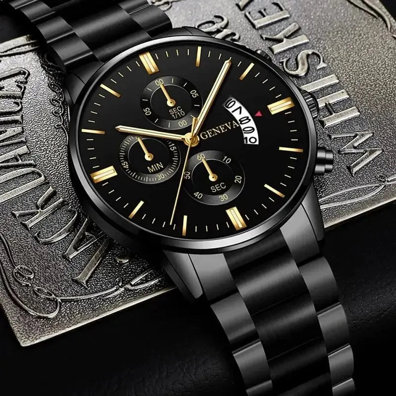 Orion – Montre homme noire, cadran avec date